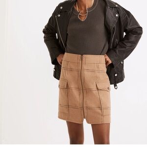 Madewell tan (Re)sourced Zip-Front Mini-Skirt - NEW WITH TAGS